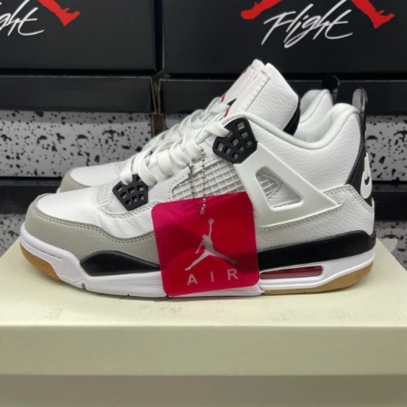 New AJ4 - Black/White/Brown