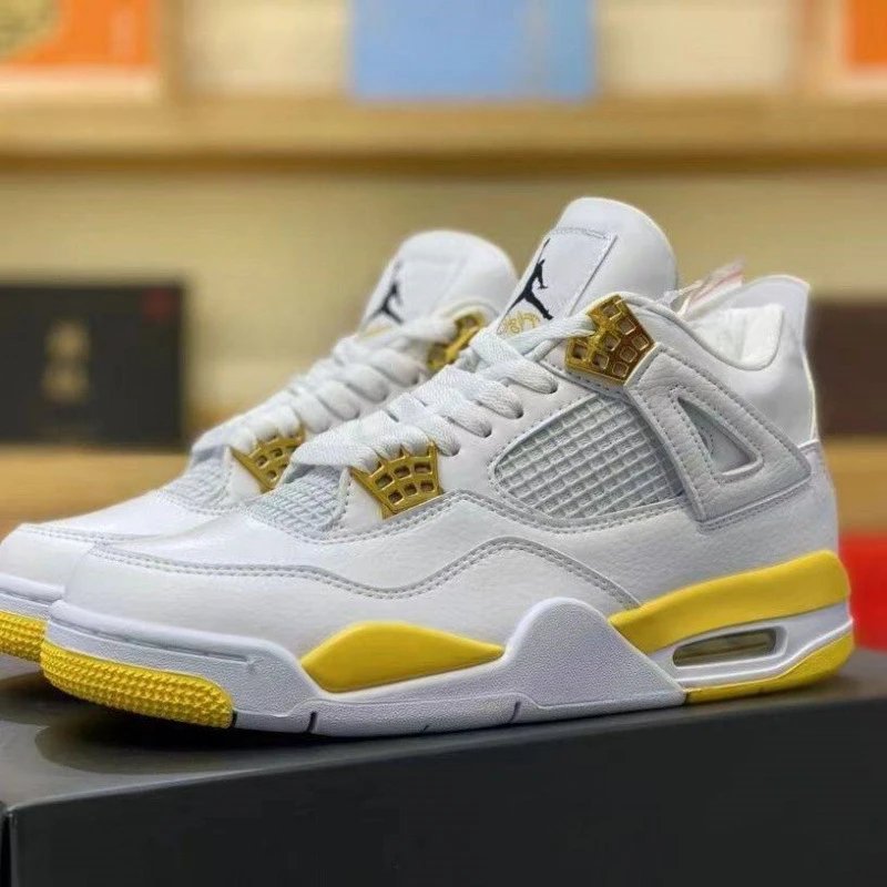 New AJ4 - White/Yellow