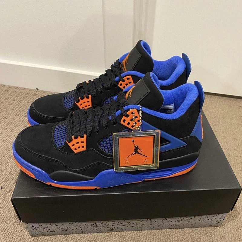 New AJ4 - Black/Orange/Royal Blue