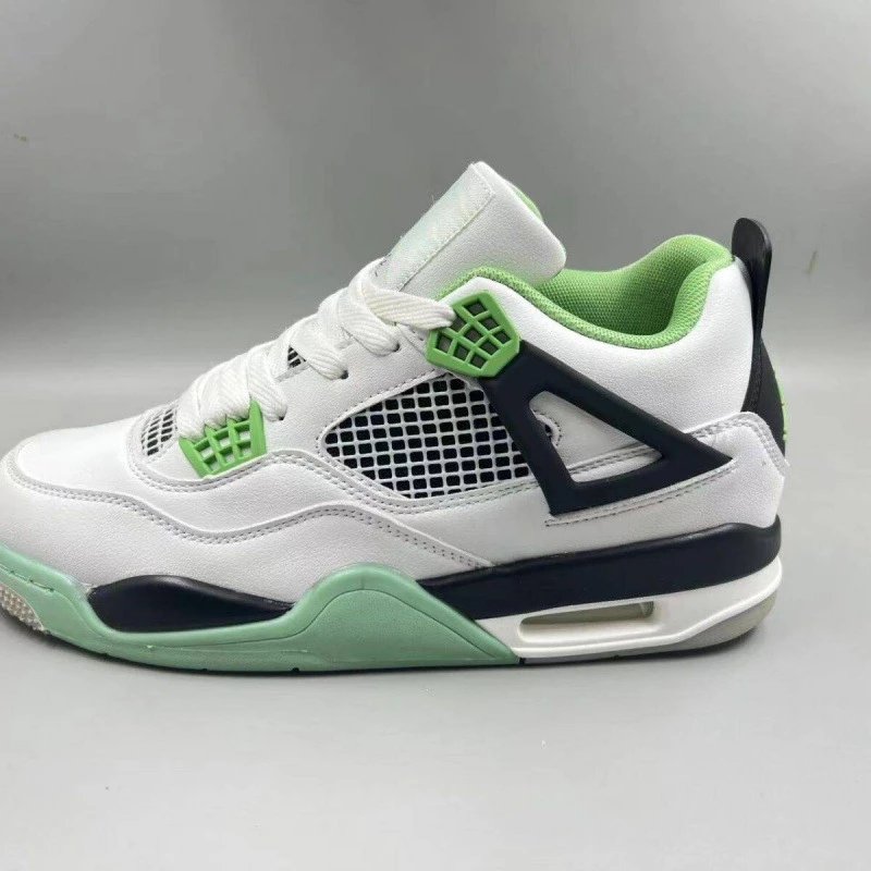 New AJ4 - White/Black/Green