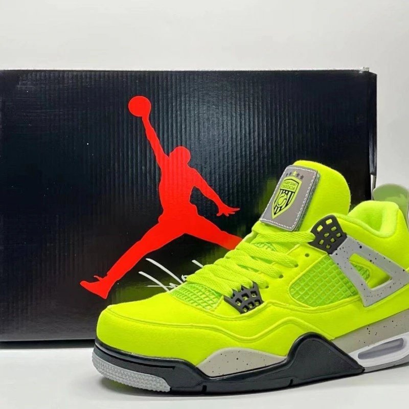 New AJ4 - Black/Neon Green