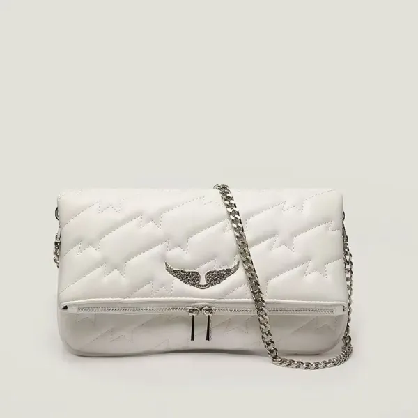 Philipp Plein Winged Logo Quilted Chain Bag White - 1