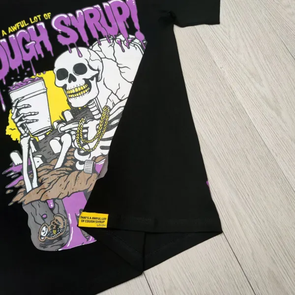 Design Cough Syrup x Paralatos Sugar Skull Eagle Graphic T-Shirt White T-Shirts - 18