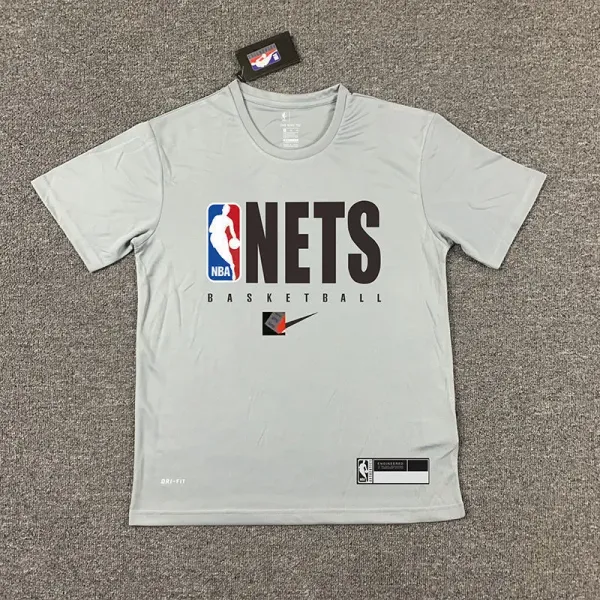 Nike NBA Brooklyn Nets Practice T-Shirt Gray - 1