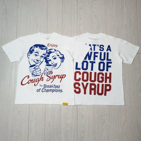 Design Cough Syrup Graphic Print T-Shirt White - 1