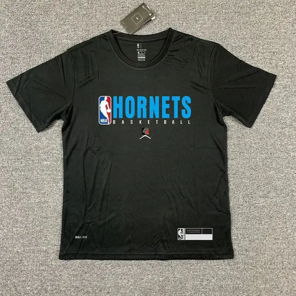 NBA x Air Jordan Hornets Basketball Dri-FIT Black T-Shirt - 1
