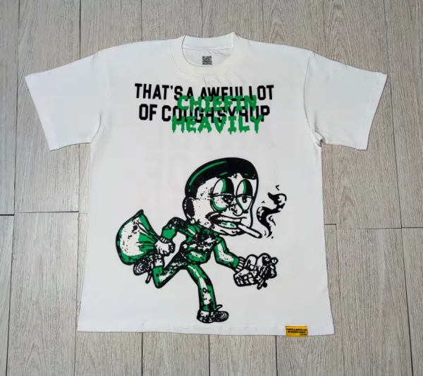 Design Chiefin Heavily Cough Syrup Graphic T-Shirt White - 1