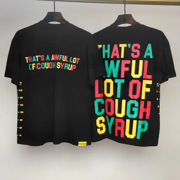 Design That's A Awful Lot Of Cough Syrup Multicolor Graphic T-Shirt - 1