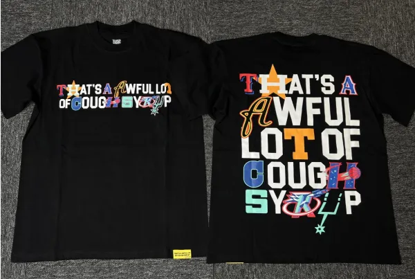 NBA x Mitchell & Ness 'That's A Awful Lot Of Cough Syrup' Black T-Shirt - 1