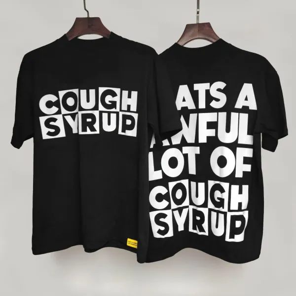 Design Cough Syrup Graphic Print Black T-Shirt - 1