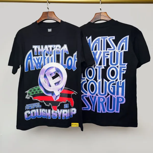 Design Cough Syrup x Juneteenth Pome Up Tour 'That's A Awful Lot' Black T-Shirt T-Shirts - 1