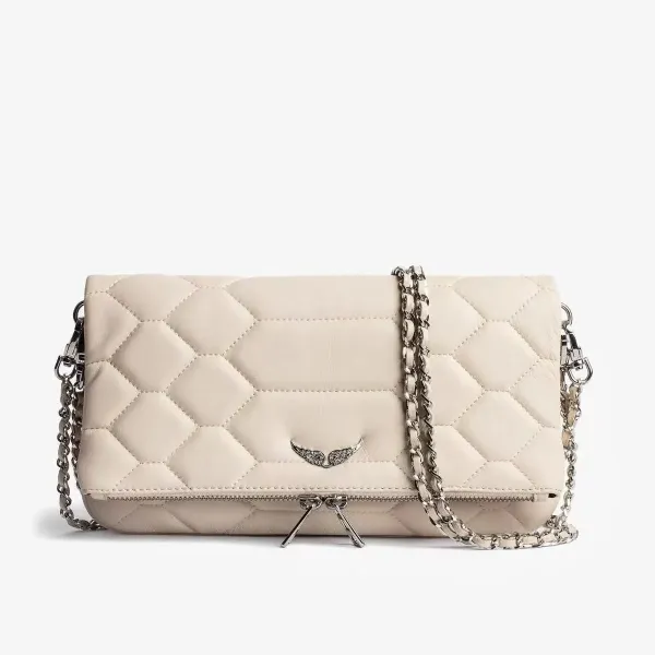Philipp Plein Winged Quilted Clutch Beige Chain Bag Clutches - 1