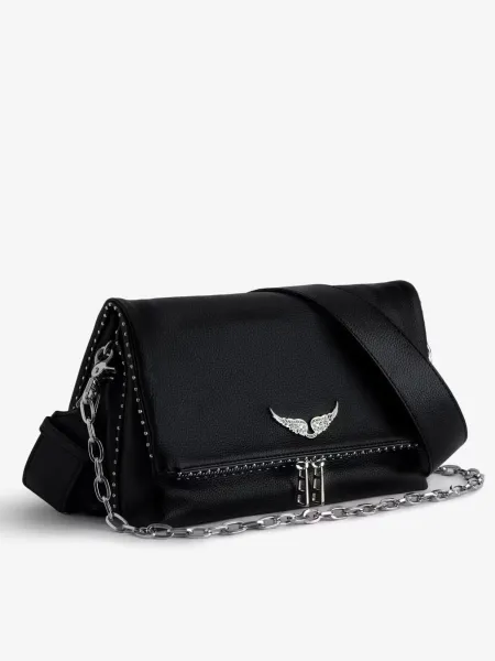 Philipp Plein Angel Wing Studded Chain Crossbody Bag Black - 1