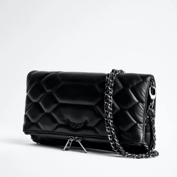 Philipp Plein Wing Embossed Clutch Black Chain Bag Clutches - 4