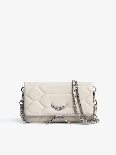 Philipp Plein Angel Wings Quilted Chain Crossbody Bag Beige - 1
