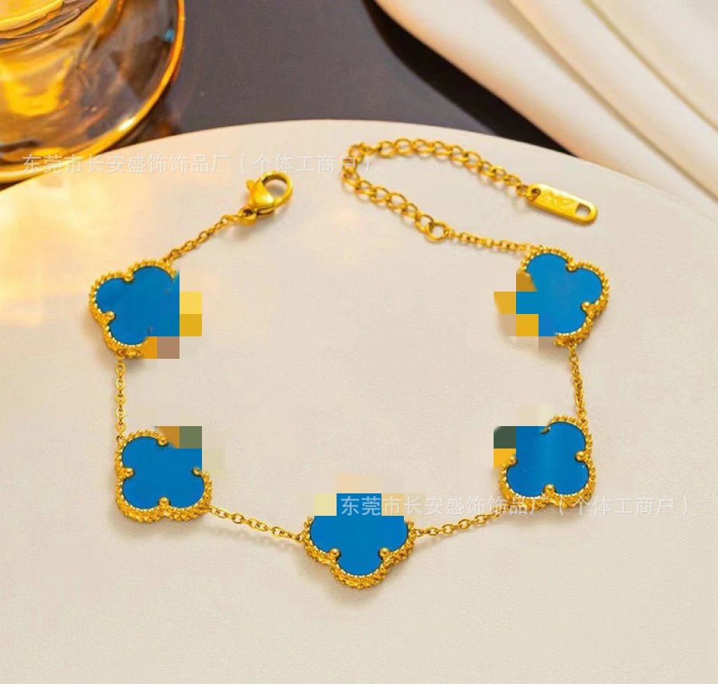 Gold Tail Chain 15MM Light Blue