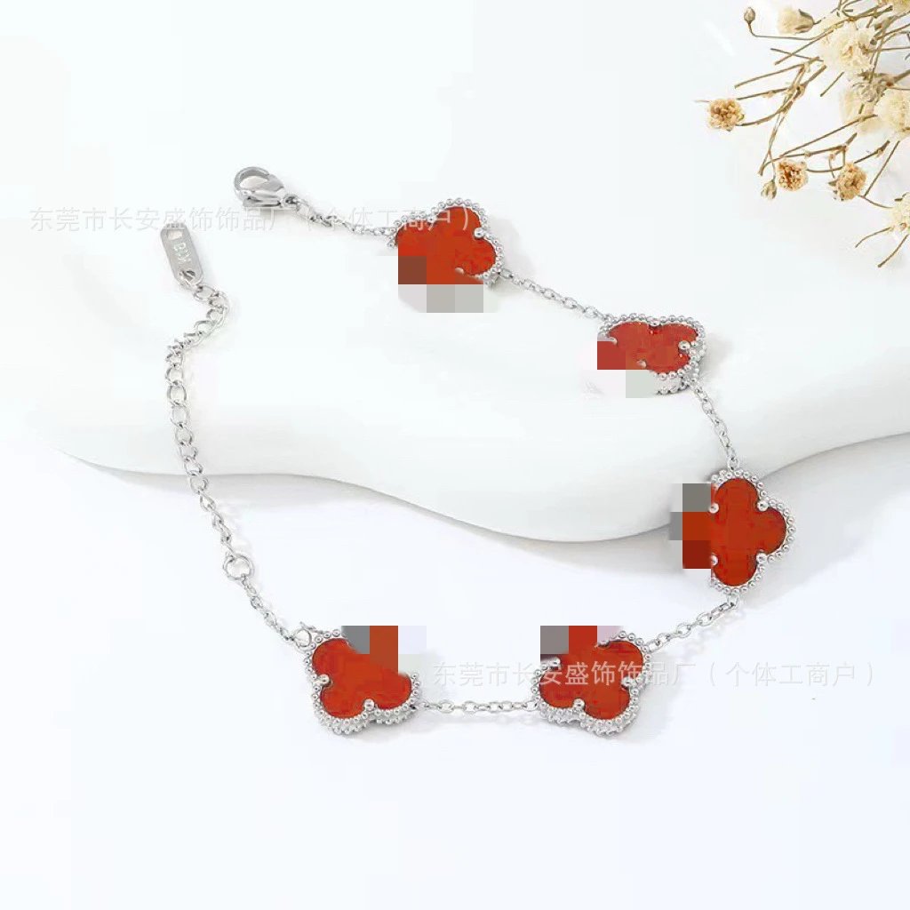 Silver Tail Chain 15MM Bright Red