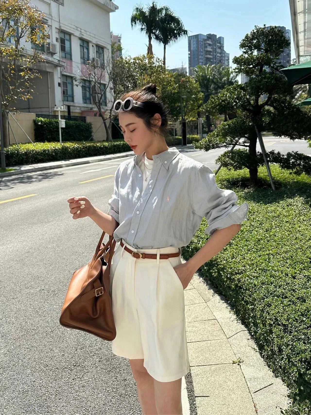 多色亚麻衬衫长袖 5