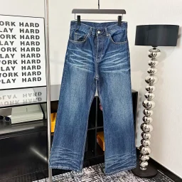 thumbnail for High version AC home 2021M water ripple loose uni** ne Shenzhen Nanyou straight-leg thin jeans