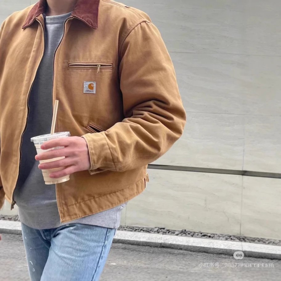 High-Quality CARHARTT JO01 Detroit Work Jacket Lapel American Casual Men's Coat