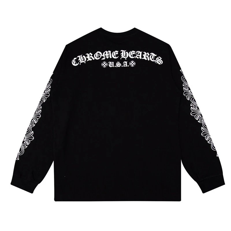 Chrome Hearts Shirts Graphic long-sleeve shirt — K8005 Black