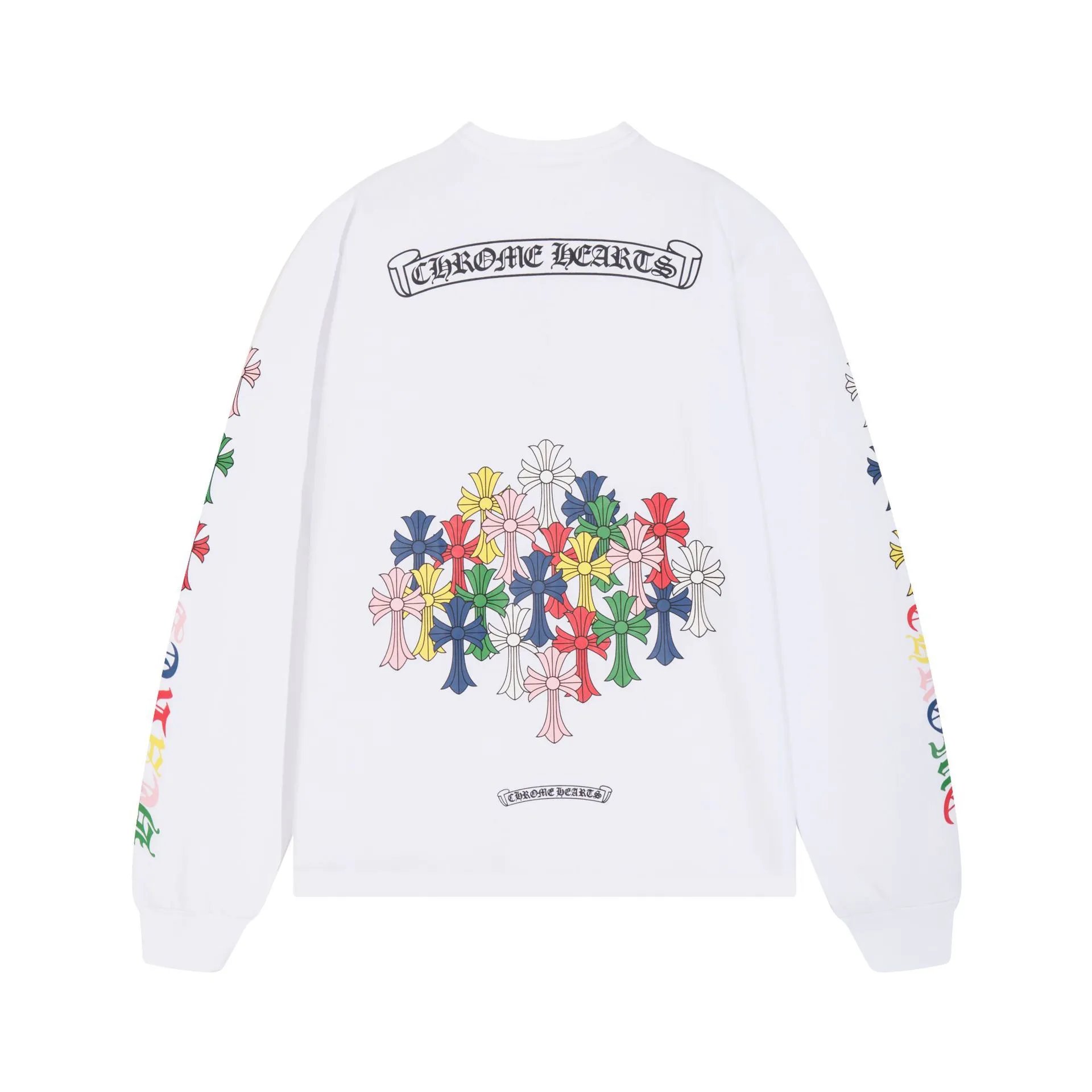 Chrome Hearts Shirts Graphic long-sleeve shirt — K8015 White