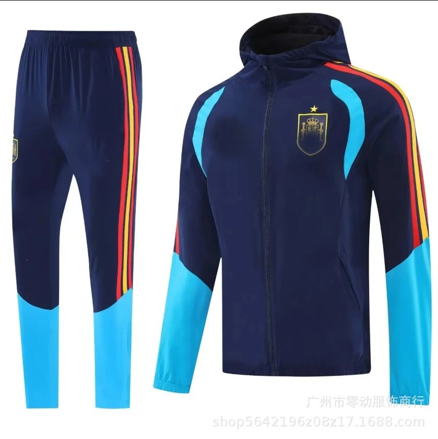 Unbranded Tracksuits Football-Inspired Zip-Up Track Jacket and Pants Set — 25 Spanish long-pull hoodie