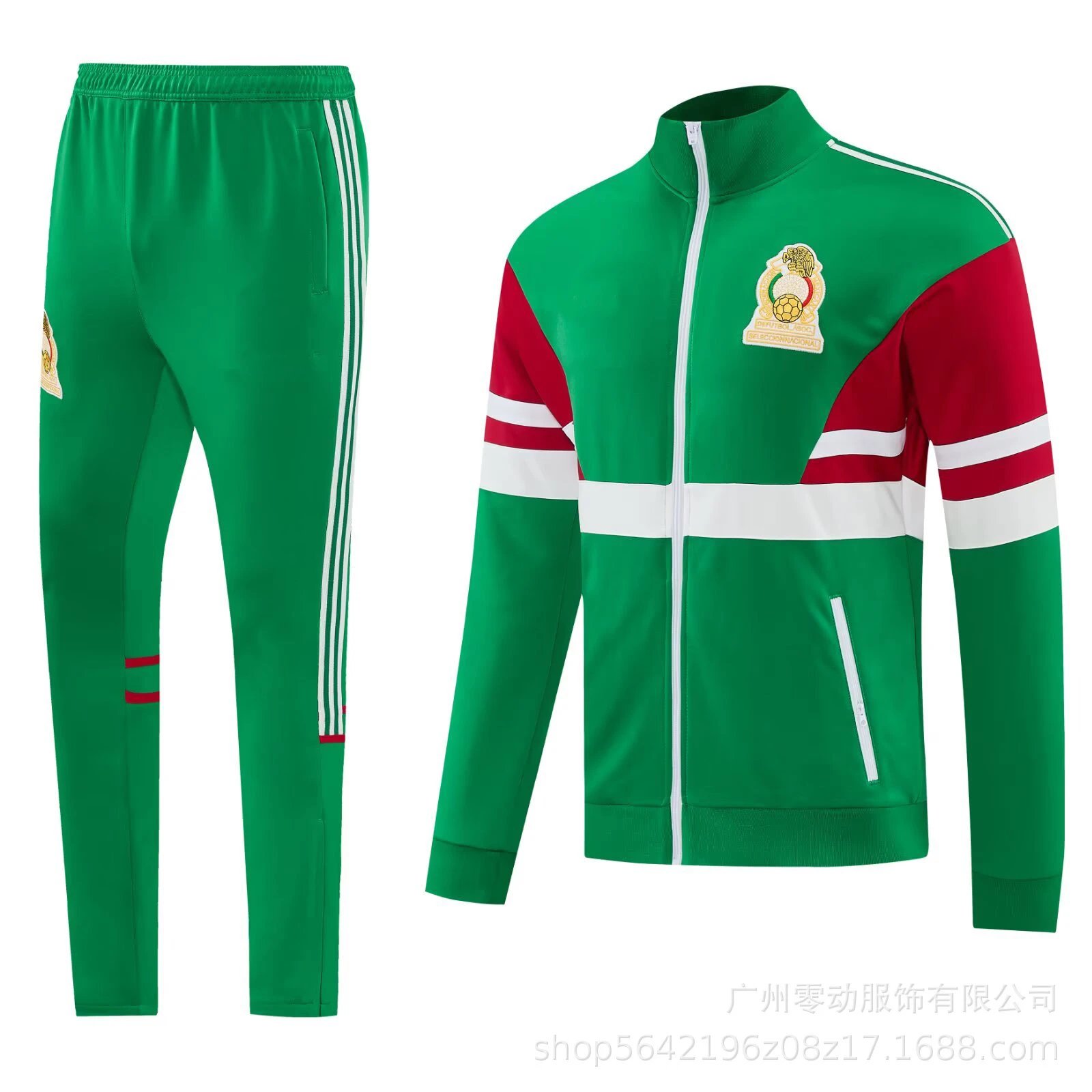 Unbranded Tracksuits Football-Inspired Zip-Up Track Jacket and Pants Set image 4