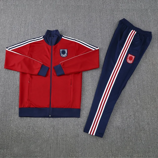 Unbranded Tracksuits Football-Inspired Zip-Up Track Jacket and Pants Set product detail image 2