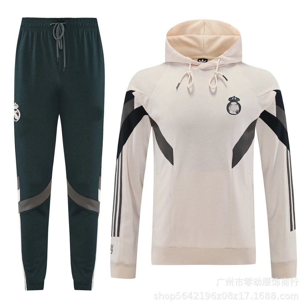 Unbranded Tracksuits Football-Inspired Zip-Up Track Jacket and Pants Set — 24 Real Madrid sweater suit