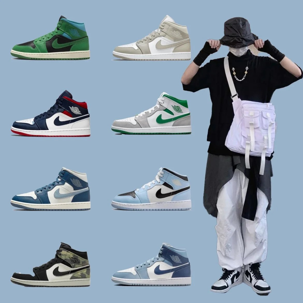 中帮 Jordan Air Jordan 1 Mid 中帮 黑棕红灰蓝白蓝白绿黑金白橙蓝白灰白蓝黑红黑白白粉白蓝黑大灌篮粉色粉白黑白红红白色蓝橙荧光粉蓝白红白蓝粉棕白粉白棕红黑黑绿橄榄绿红黑白