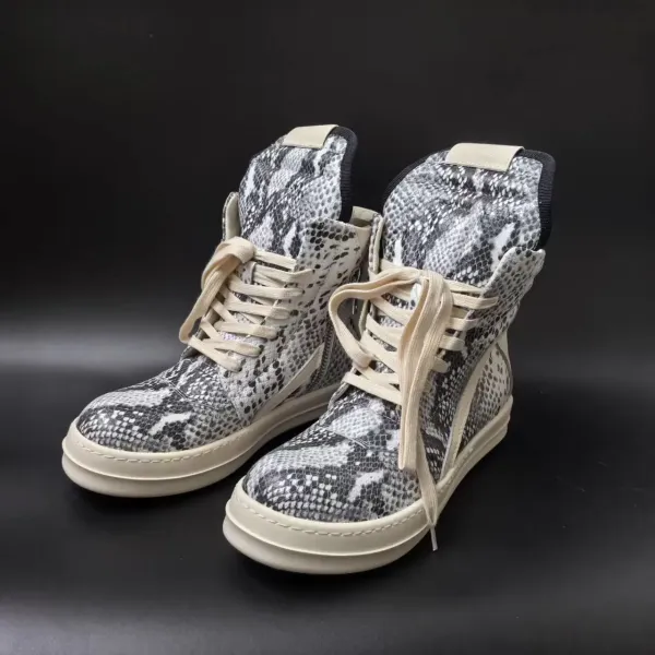 Design Crocodile-Embossed High-Top Boot in Black - 12