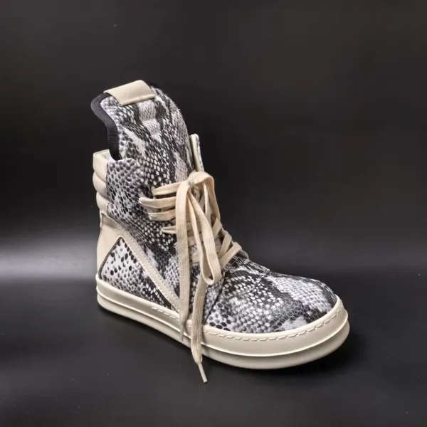 Design Crocodile-Embossed High-Top Boot in Black - 9