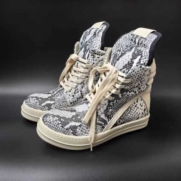 Design Crocodile-Embossed High-Top Boot in Black - 11