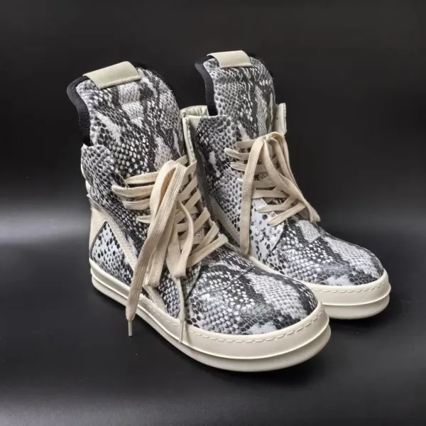 Design Crocodile-Embossed High-Top Boot in Black - 13
