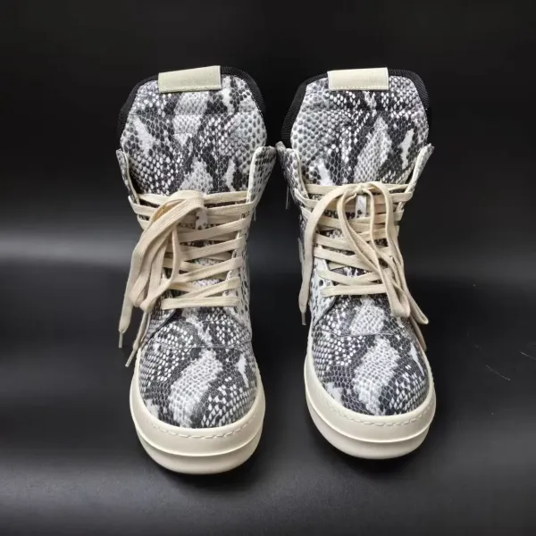 Design Crocodile-Embossed High-Top Boot in Black - 10