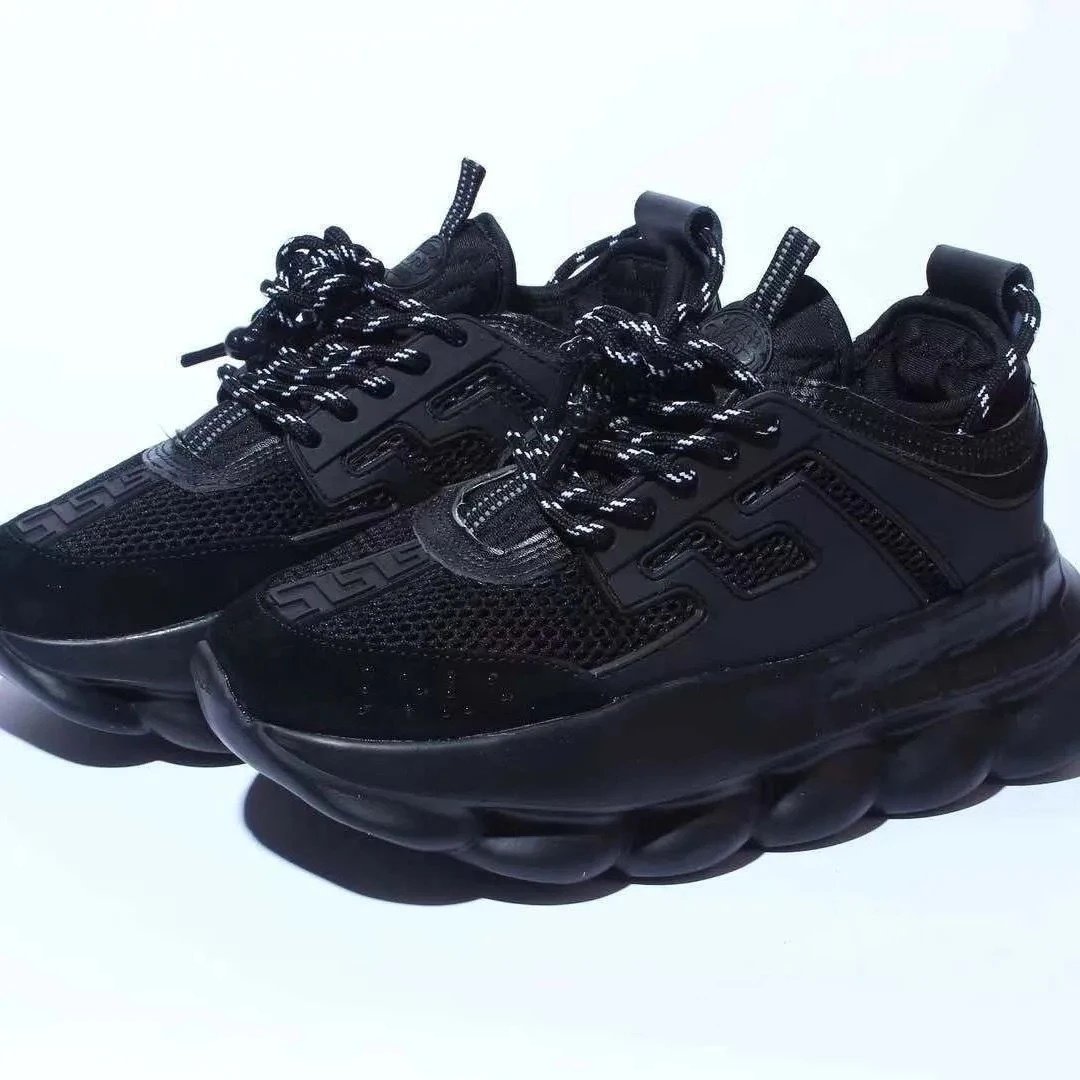 Versace Chain Reaction Black Sneakers Chunky Sneakers