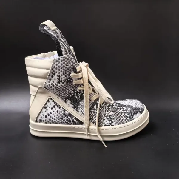 Design Crocodile-Embossed High-Top Boot in Black - 8