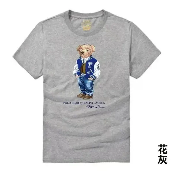 Ralph Lauren Polo Bear Graphic T-Shirt Heather Gray - 8