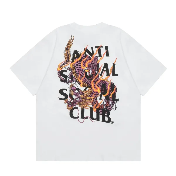 Anti Social Social Club Dragon Flame White T-Shirt - 1