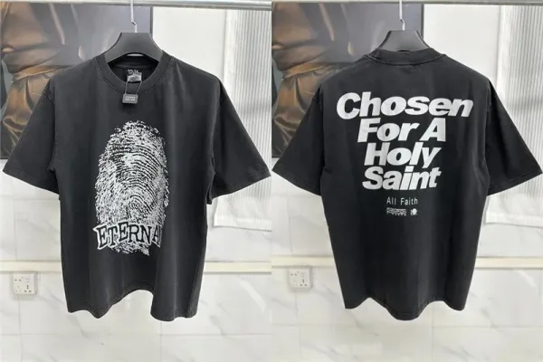 Pop Smoke x Faith Chosen For A Holy Saint Black T-Shirt - 1