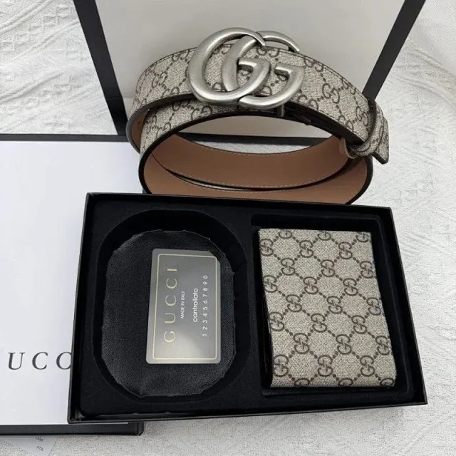 Gucci Belts GG monogram belt with Double G buckle product detail image 6