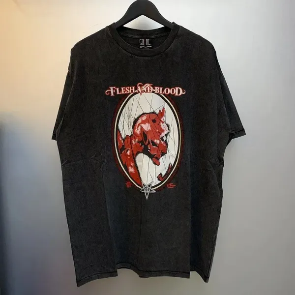 Flesh And Blood Graphic Print Black T-Shirt - 1