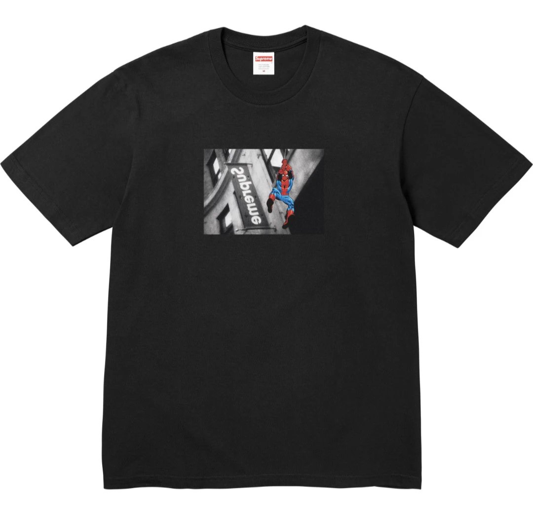 Supreme T-Shirts Sheep Print — Supreme SS26 Spider-Man print comfortable short-sleeve T-shirt, unisex, black