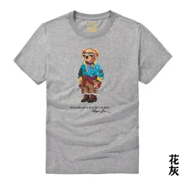 Ralph Lauren Polo Bear Graphic T-Shirt Heather Gray - 18