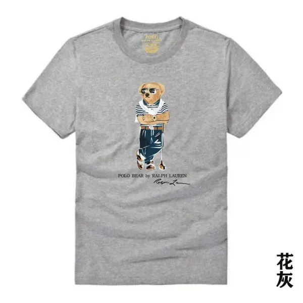 Ralph Lauren Polo Bear Graphic T-Shirt Heather Gray - 36