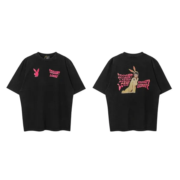 SSSAINT LOUIS x Playboy Honey Bunny Black T-Shirt - 1
