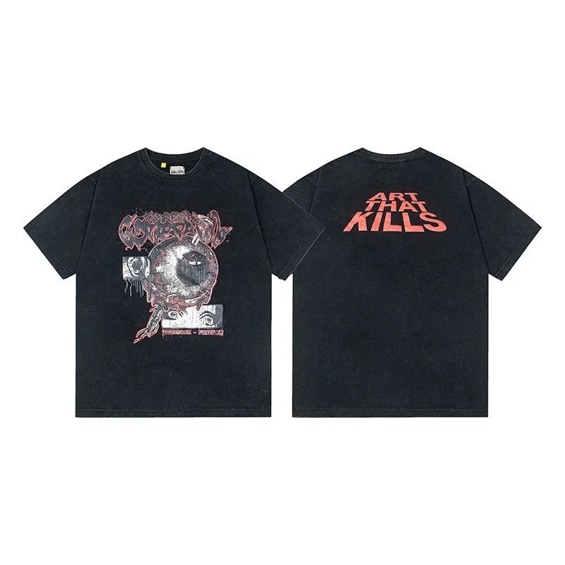 Gallery Dept. T-Shirts Graphic Print Short-Sleeve T-Shirt — G469 Washed Black
