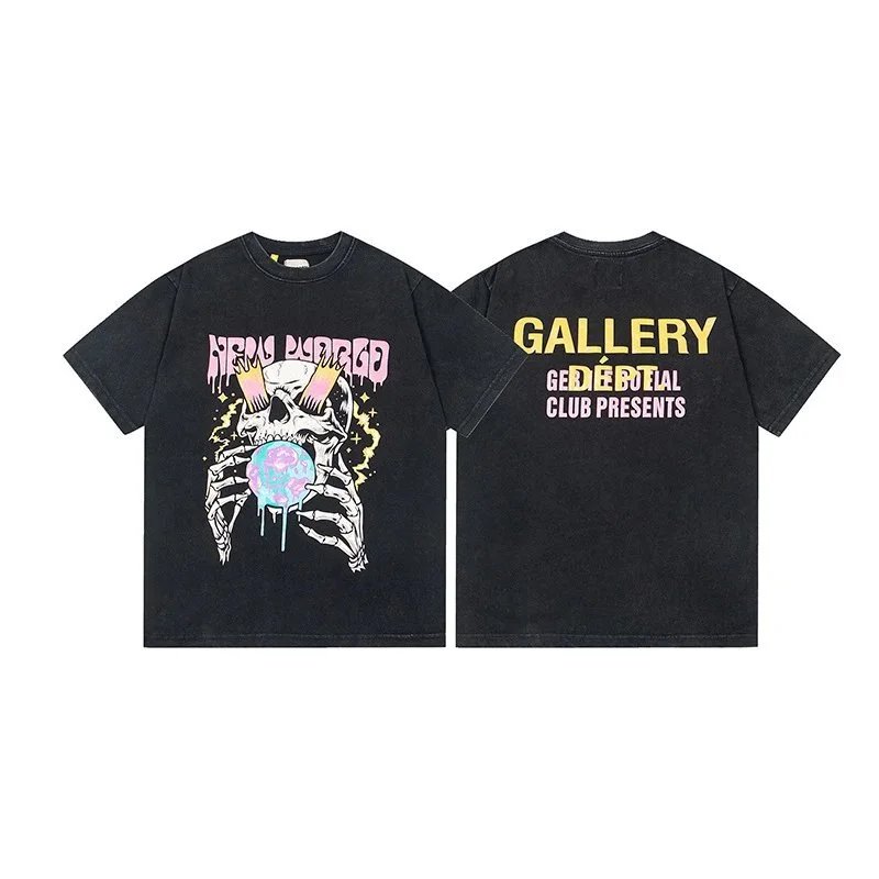 Gallery Dept. T-Shirts Graphic Print Short-Sleeve T-Shirt — G472 Washed Black