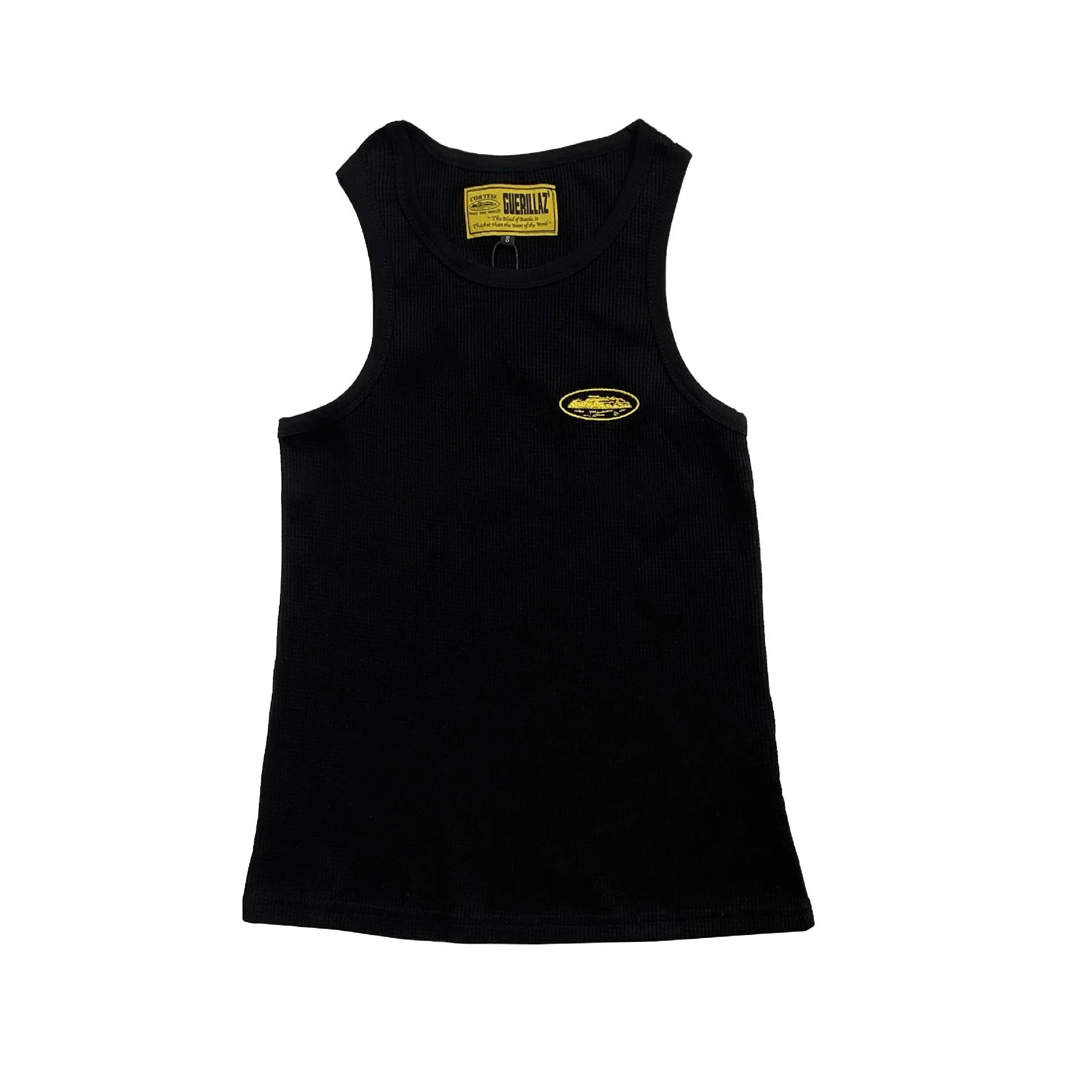Corteiz Vests Ribbed Tank Top — 5087 black and yellow